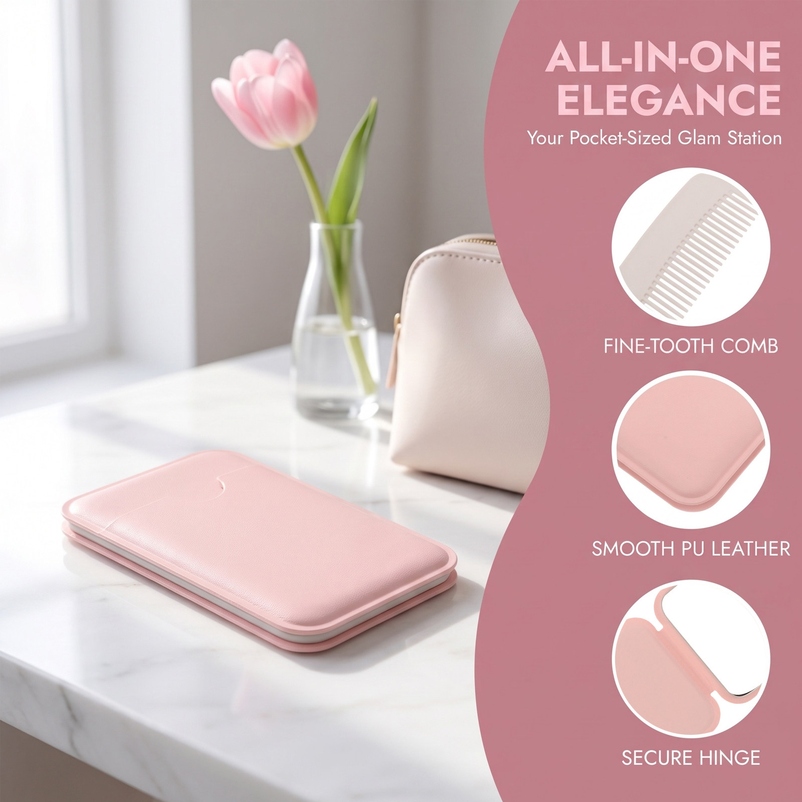 2Pcs Folding Mirror Comb Set S - đánh giá và giá Beauty Makeup Vanity Set