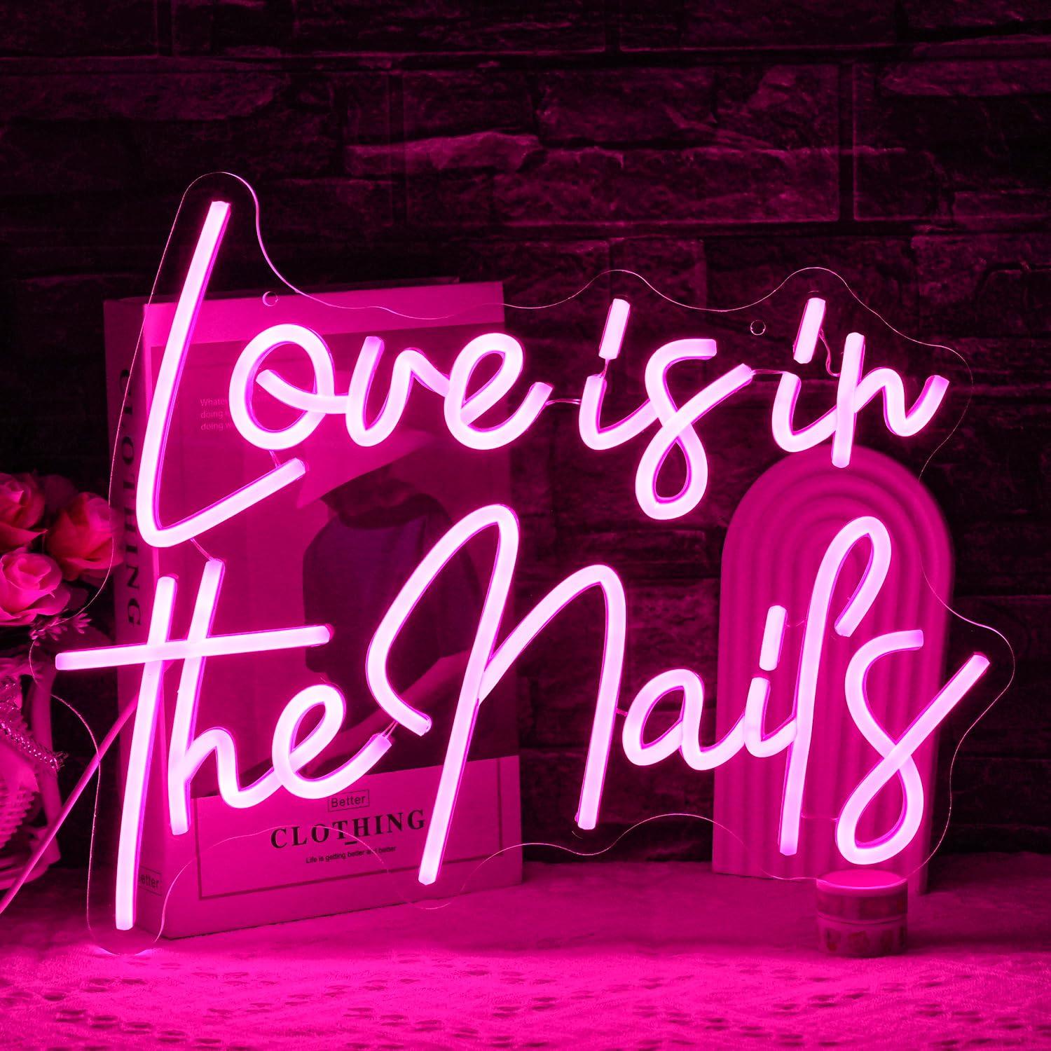 Love Is In The Nails Neon Sign - đánh giá và giá Beauty No Makeup