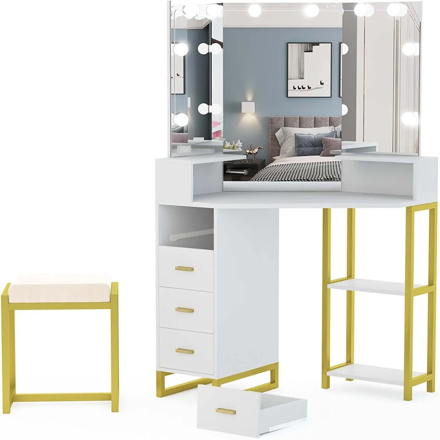 Beauty Vanity Set with LED Lig - đánh giá và giá Beauty Makeup Vanity Set