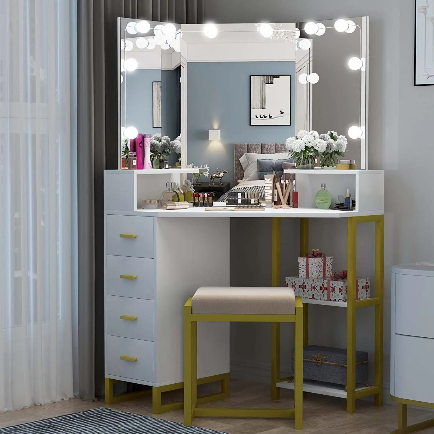 Beauty Vanity Set with LED Lig - đánh giá và giá Beauty Makeup Vanity Set