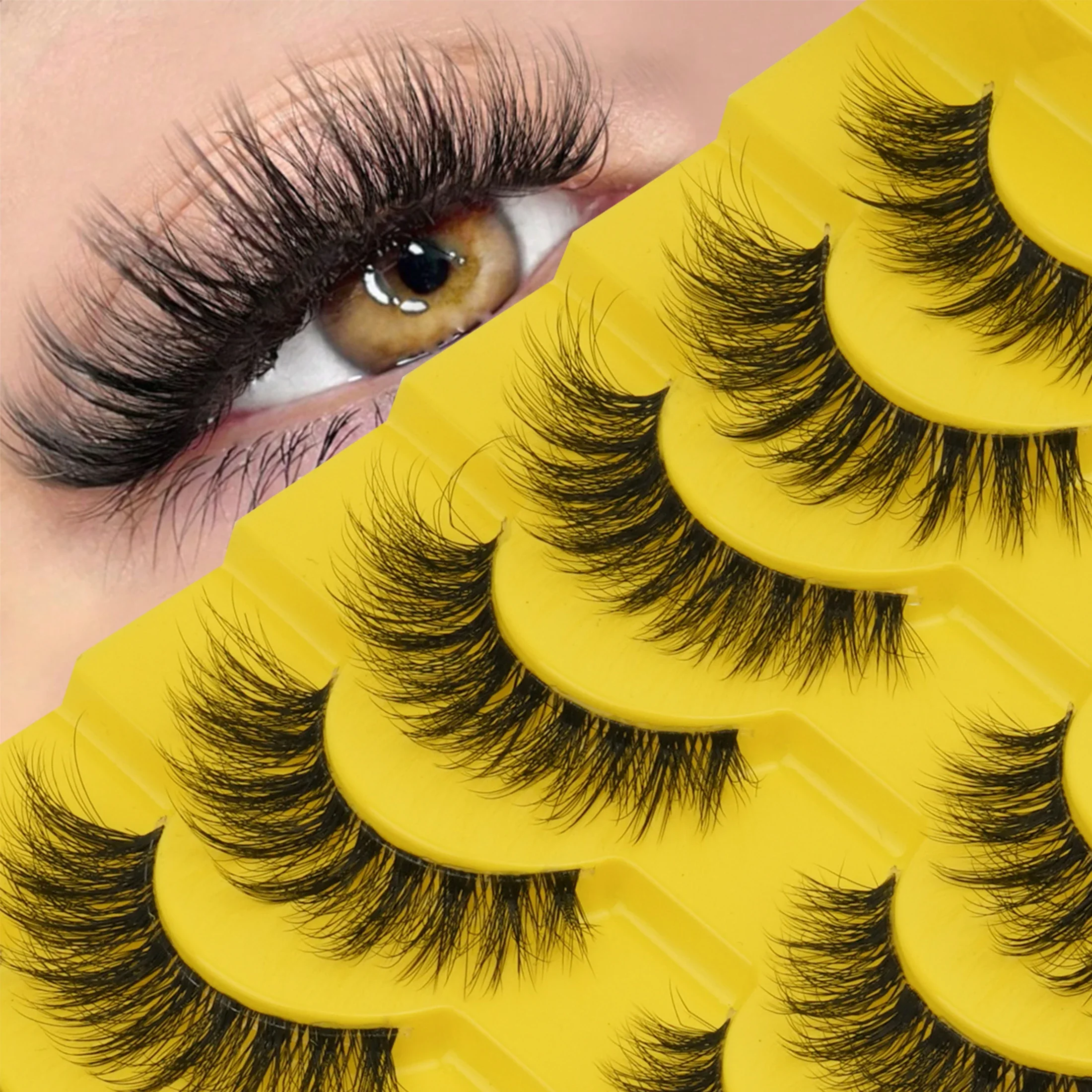 5 Pairs Messy Fluffy Strip Fal - đánh giá và giá Beauty Makeup Women