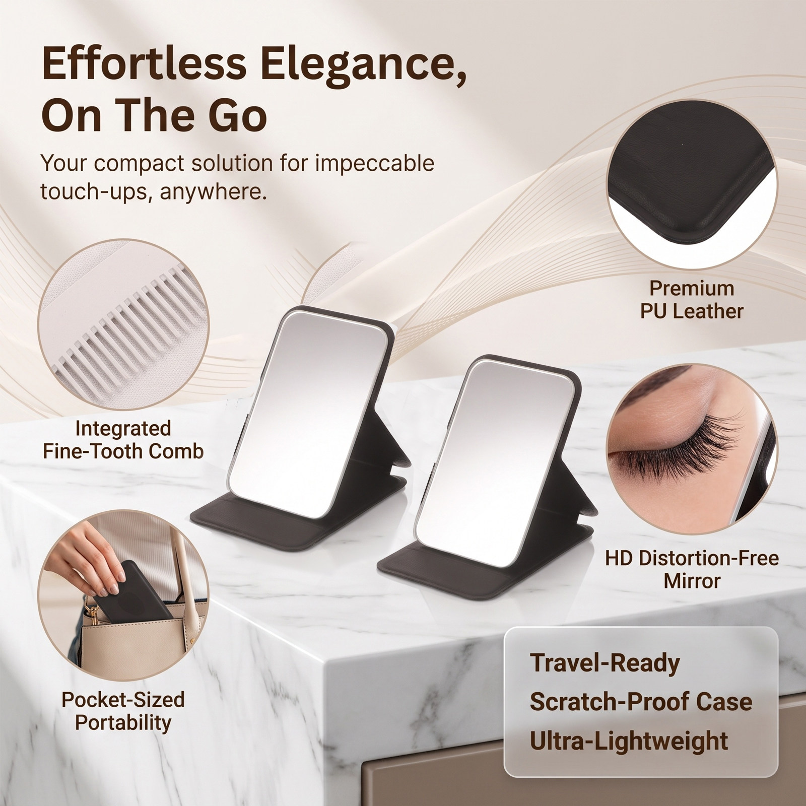 2Pcs Compact Makeup Mirror Com - đánh giá và giá Beauty Makeup Vanity Set