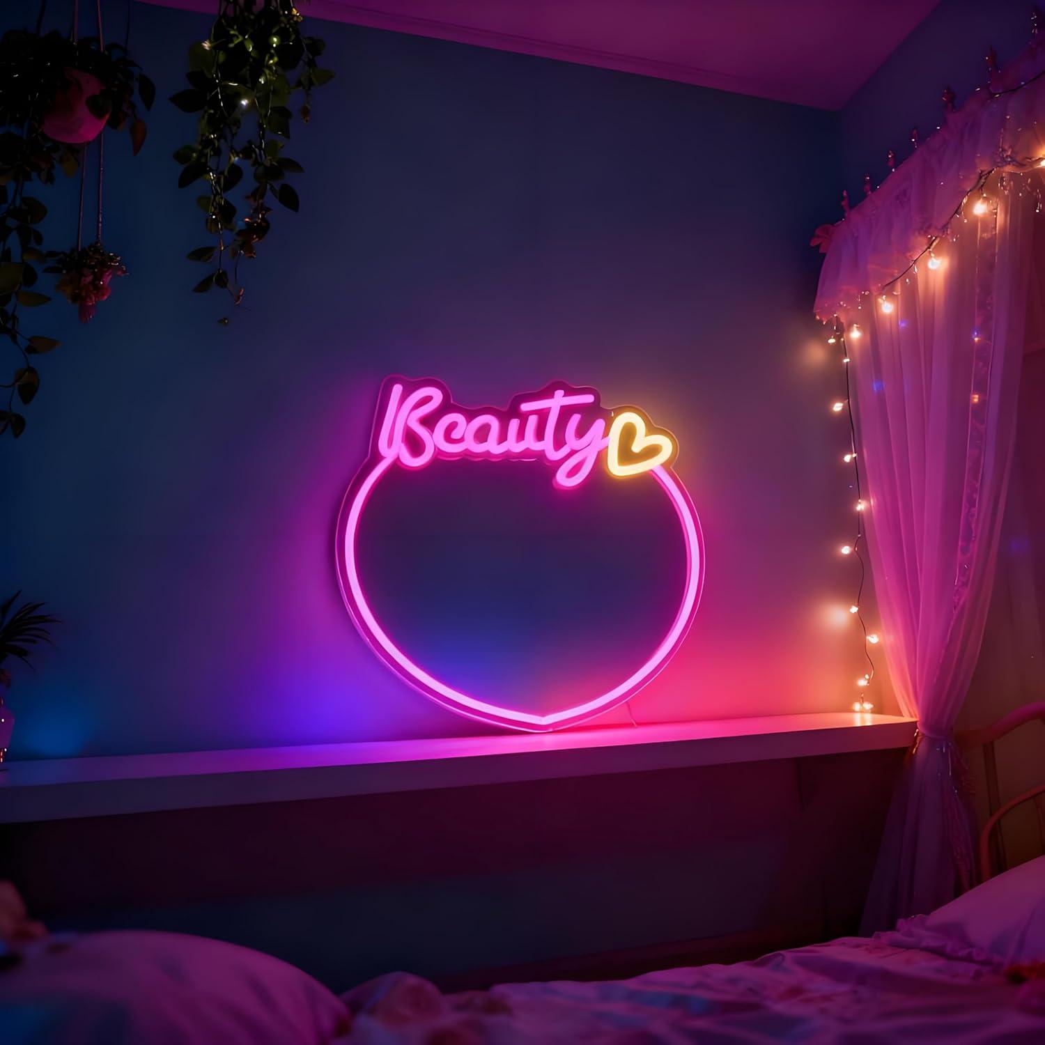 Beauty Mirror Neon Sign USB Di - đánh giá và giá Beauty No Makeup