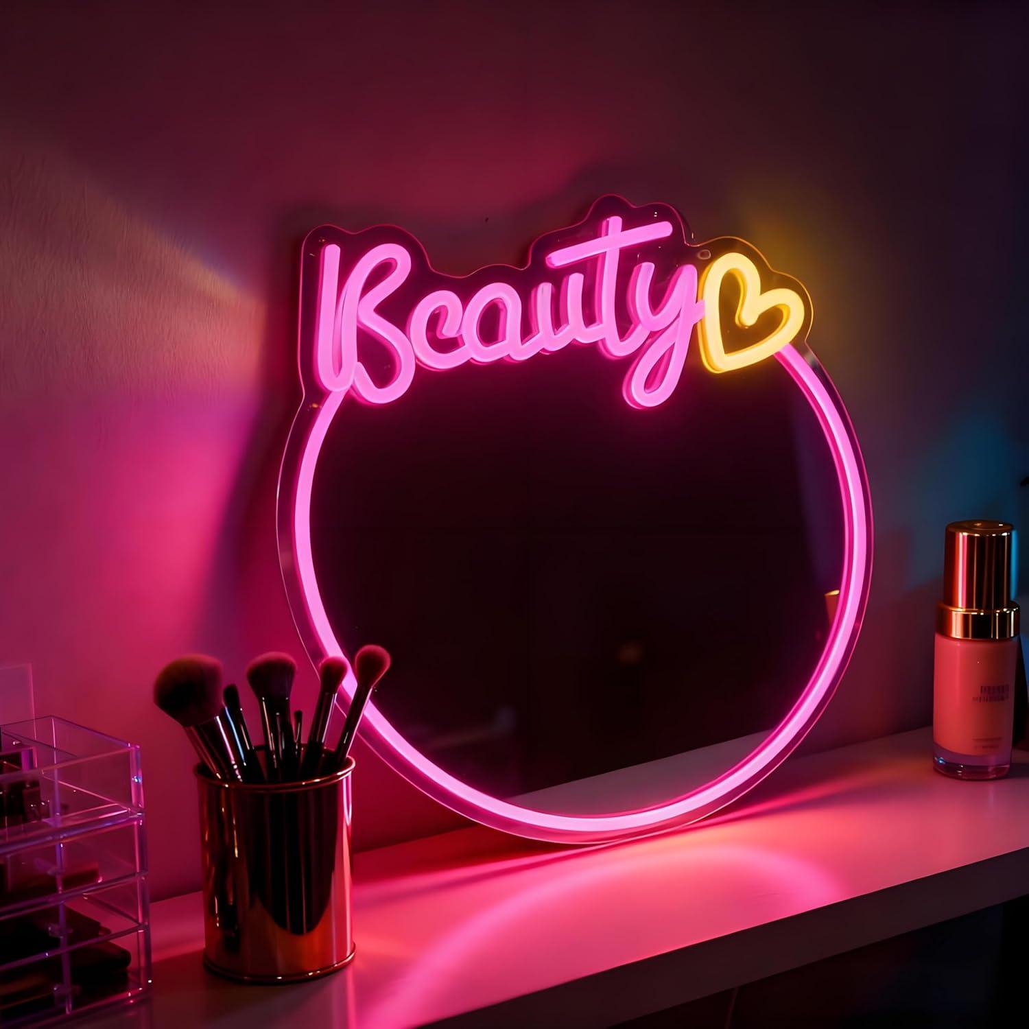 Beauty Mirror Neon Sign USB Di - đánh giá và giá Beauty No Makeup